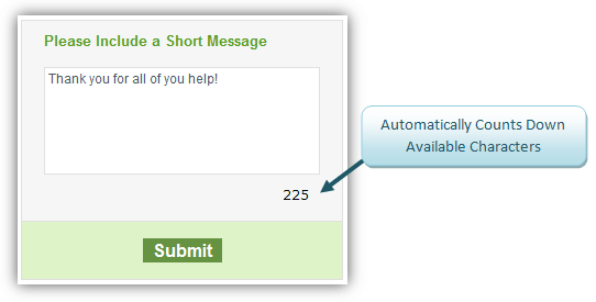 Text Area Countdown Example Text Area Countdown Example