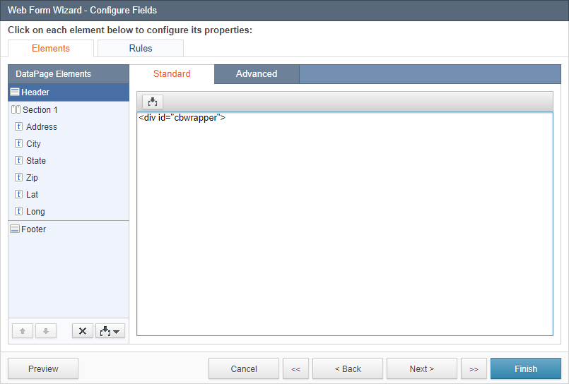 Submission Form, screenshot