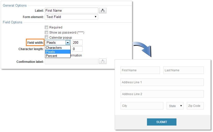 Field And Column Width Caspio Online Help