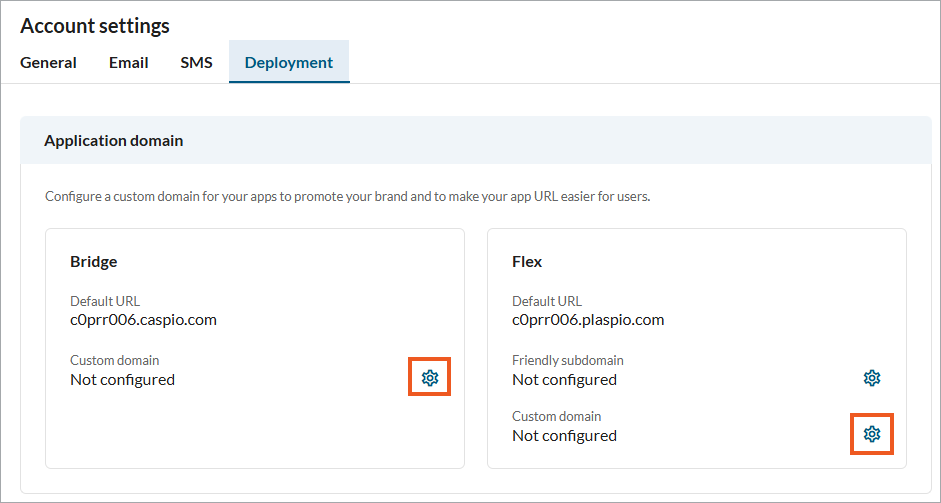 Custom Domain mapping window