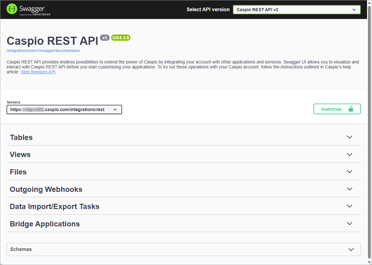 Screenshot of the Swagger UI interface.