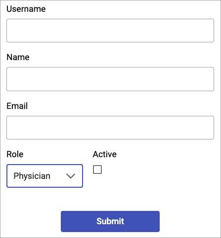 Sample submission form for entering information to use in automatic emails and notifications.